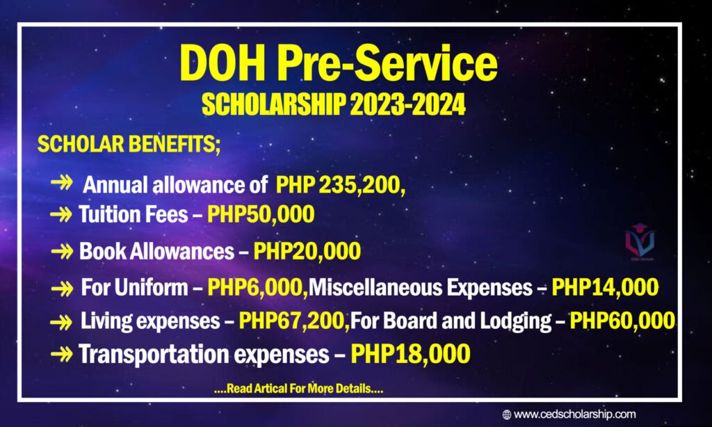 DOH Pre-Service Scholarship 2023 Open Now